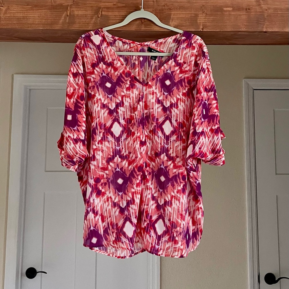 Colorful Sheer Blouse Size L